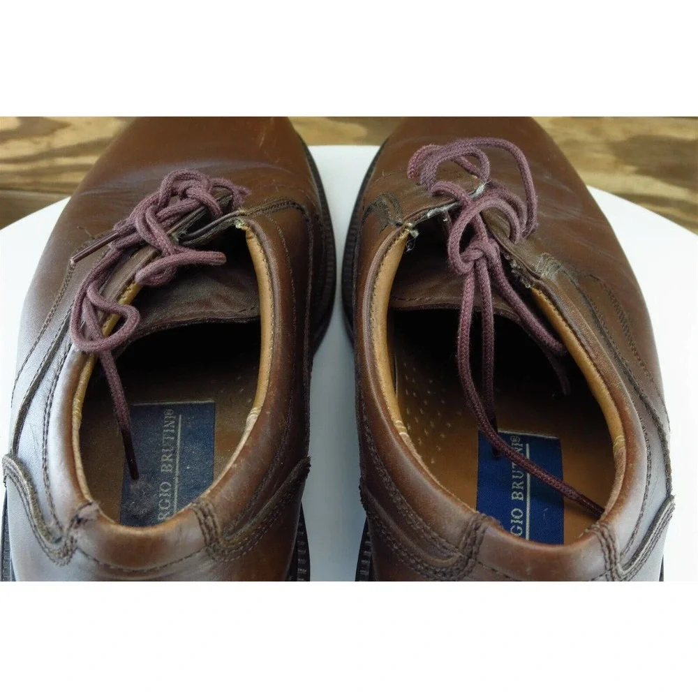 Giorgio Brutini Shoes‎ Sz 9 M Brown Derby Oxfords Leather Men
